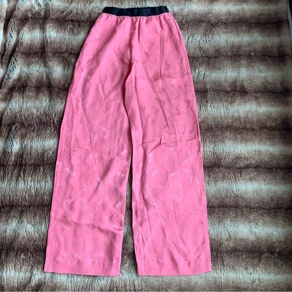 Maje Pala Jacquard Wide-Leg Pants Bubblegum - Picture 2 of 14